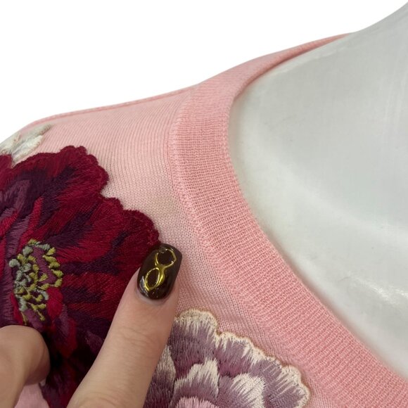 $1325 Dolce & Gabbana Pink Pullover Cashmere Embroidered Sweater size 12/50 - Picture 3 of 11